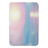 ピンクの夕日の幻想的な風景 バスマット (正面縦)