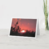 ピンクの夕焼けの風景 カード (正面)