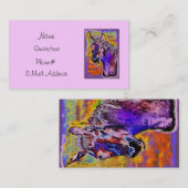 ピンクの多彩の馬 名刺 (正面/裏面)