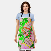 ピンクの多色のトマトの品種 エプロン (着用した状態)