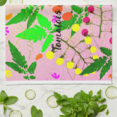 ピンクの多色のトマトの品種 キッチンタオル (折り畳み)