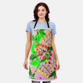 ピンクの多色トマトの品種 エプロン (着用した状態)