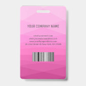 ピンクの多角形のフォトビジネスID バッジ (裏面)