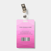 ピンクの多角形のフォトビジネスID バッジ (裏面 （クリップ付）)