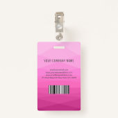 ピンクの多角形のフォトビジネスID バッジ (裏面クリップ)