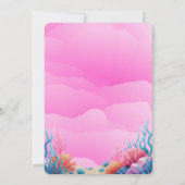 ピンクの夢のような人魚の海の下のベビーシャワー 招待状 (裏面)