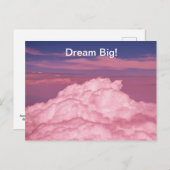 ピンクの夢のような空中雲の切手。 ポストカード (正面/裏面)