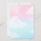 ピンクの夢の空の誕生のお知らせ 案内状 (裏面)