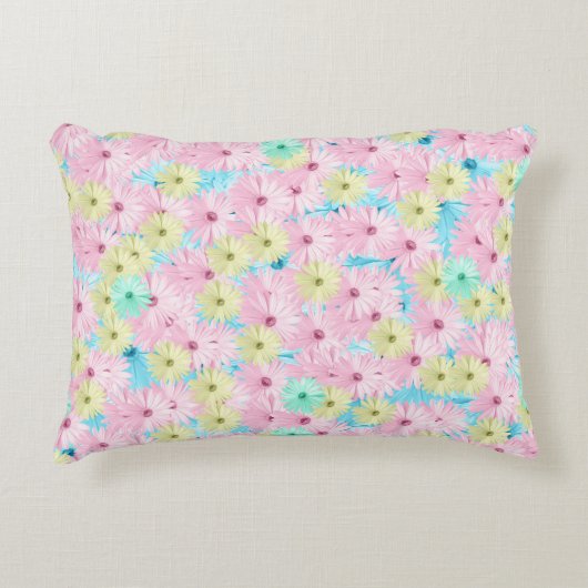 ピンクの夢ひまわりガーリー枕 アクセントクッション (正面)
