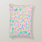 ピンクの夢ひまわりガーリー枕 アクセントクッション (裏面(縦))