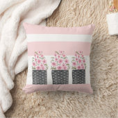 ピンクの夢をかわいい植木鉢 クッション (ブランケット)