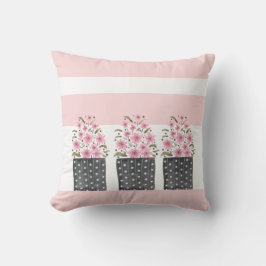 ピンクの夢をかわいい植木鉢 クッション