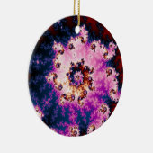ピンクの夢クリスマスフラクタル セラミックオーナメント (右)