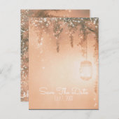 ピンクの夢素朴の森の日付を保存 案内ポストカード (正面/裏面)