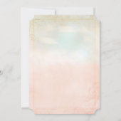 ピンクの夢見るようなおとぎ話の絵本のような城のウェディング 招待状 (裏面)