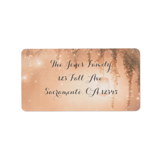 ピンクの夢見るような田園風の森のウェディングシャワー招待状 ラベル (正面)