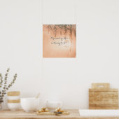 ピンクの夢見るような素朴な森のウェディングバナー ポスター (キッチン)