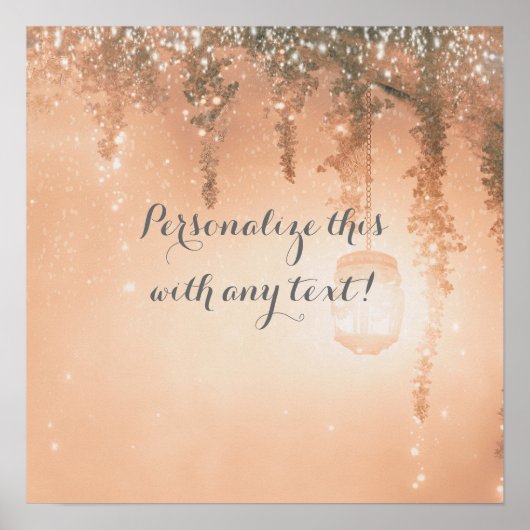 ピンクの夢見るような素朴な森のウェディングバナー ポスター (正面)