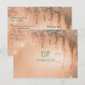 ピンクの夢見るような素朴な森 ご参加のご連絡 インビテーションポストカード (正面/裏面)