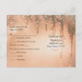 ピンクの夢見るような素朴な森 返信のお願い インビテーションポストカード (裏面)