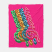 ピンクの夢 フリースブランケット (正面)