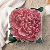 ピンクの大きいシャクヤクの花のクッション クッション (ブランケット)