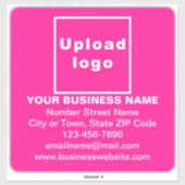 ピンクの大きい四角のビニールのビジネス情報 シール (シート)