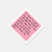 ピンクの大きな女の子パンティワードことわざパーティー スタンダードカクテルナプキン (角)