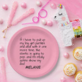 ピンクの大きな女の子パンティワードことわざパーティー ペーパープレート (パーティー)