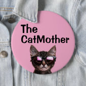 ピンクの大きなCATMOTHERボタン 缶バッジ (インサイチュ)