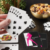 ピンクの大人の踊りの女の子のシルエット トランプ (インサイチュ)