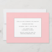 ピンクの大学院生の卒業発表 招待状 (裏面)