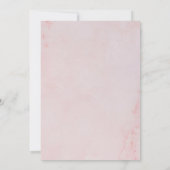 ピンクの大理石で日付を変更する緑葉の セーブザデート (裏面)