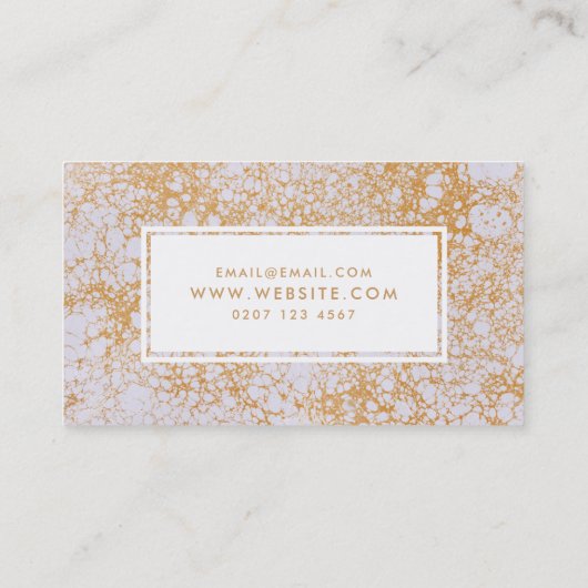 ピンクの大理石と金ゴールドメイクアップアーティスト 名刺 (裏面)