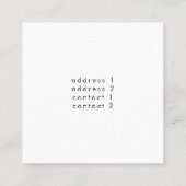 ピンクの大理石のカメラ スクエア名刺 (裏面)