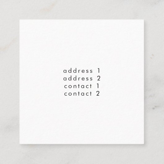 ピンクの大理石のカメラ スクエア名刺 (裏面)