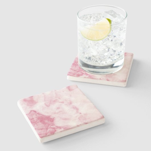 ピンクの大理石のコースター ストーンコースター (横)