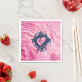 ピンクの大理石のテクスチエレガントャ スタンダードカクテルナプキン (インサイチュ)