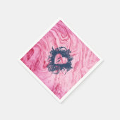 ピンクの大理石のテクスチエレガントャ スタンダードカクテルナプキン (角)