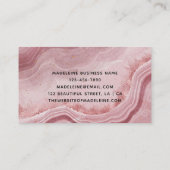 ピンクの大理石のテクスチエレガントャ 名刺 (裏面)
