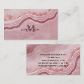 ピンクの大理石のテクスチエレガントャ 名刺 (正面/裏面)