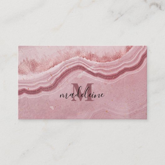 ピンクの大理石のテクスチエレガントャ 名刺 (正面)