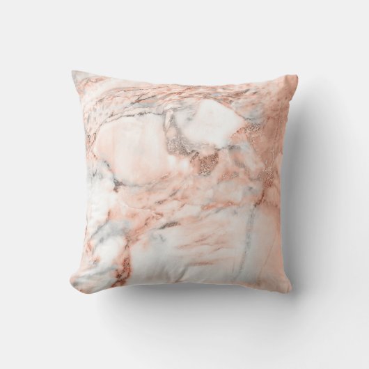 ピンクの大理石のプリントの装飾用クッション、渦巻のプリント クッション (正面)