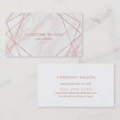ピンクの大理石のポリゴンフレーム 名刺 (正面/裏面)