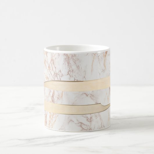ピンクの大理石のマグの金ゴールドのピンセット コーヒーマグカップ (中央)