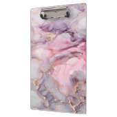 ピンクの大理石の可愛いエレガントグレー クリップボード (左)