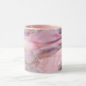 ピンクの大理石の可愛いエレガントグレー マグカップ (中央)
