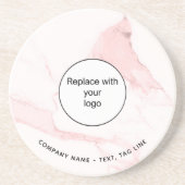 ピンクの大理石の名前のビジネスエレガントロモダンゴ コースター (正面)