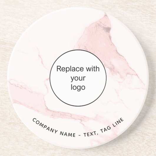 ピンクの大理石の名前のビジネスエレガントロモダンゴ コースター (正面)
