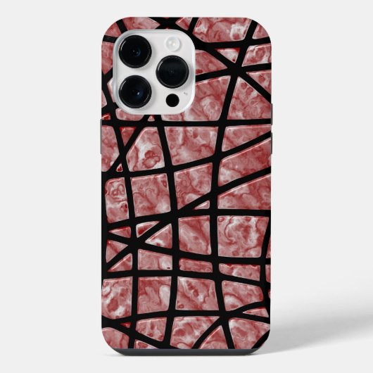 ピンクの大理石の外観 iPhoneケース (裏面)